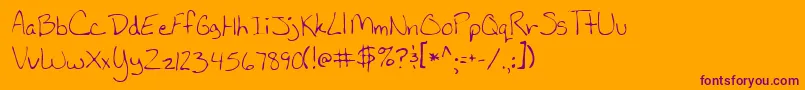 LaurenRegular Font – Purple Fonts on Orange Background