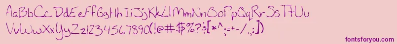 LaurenRegular Font – Purple Fonts on Pink Background