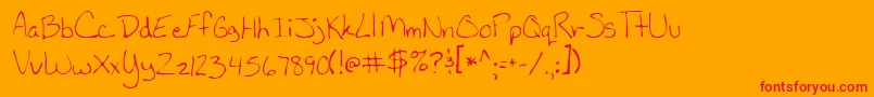 フォントLaurenRegular – オレンジの背景に赤い文字
