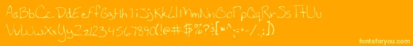 LaurenRegular Font – Yellow Fonts on Orange Background