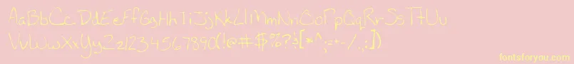 LaurenRegular Font – Yellow Fonts on Pink Background