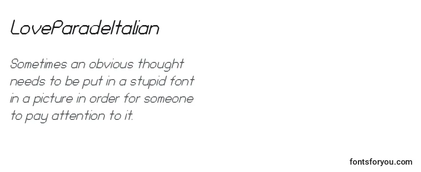 Review of the LoveParadeItalian Font