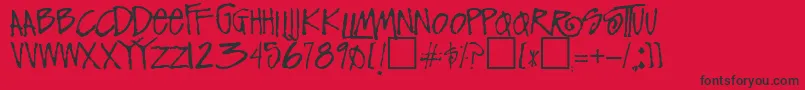 FunkyRegular Font – Black Fonts on Red Background