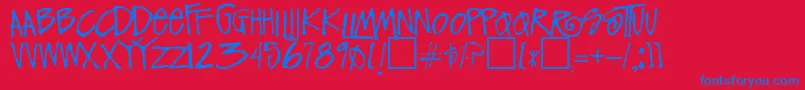 FunkyRegular-fontti – siniset fontit punaisella taustalla