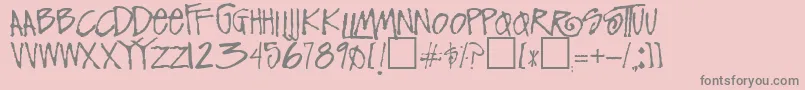 FunkyRegular-fontti – harmaat kirjasimet vaaleanpunaisella taustalla