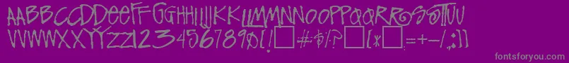 FunkyRegular Font – Gray Fonts on Purple Background