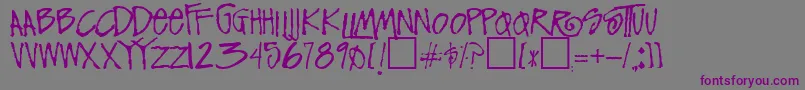 Więcej informacji o czcionce FunkyRegular Czcionka FunkyRegular – fioletowe czcionki na szarym tle