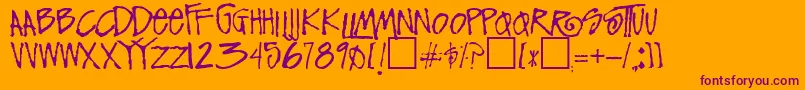 FunkyRegular Font – Purple Fonts on Orange Background