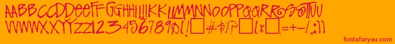FunkyRegular Font – Red Fonts on Orange Background