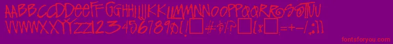 FunkyRegular Font – Red Fonts on Purple Background
