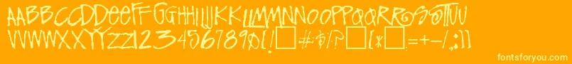 FunkyRegular Font – Yellow Fonts on Orange Background