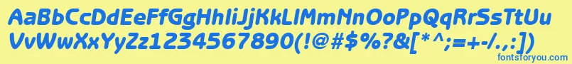 ItcBenguiatGothicLtHeavyOblique Font – Blue Fonts on Yellow Background