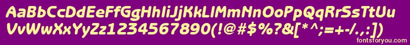 Fonte ItcBenguiatGothicLtHeavyOblique – fontes amarelas em um fundo roxo