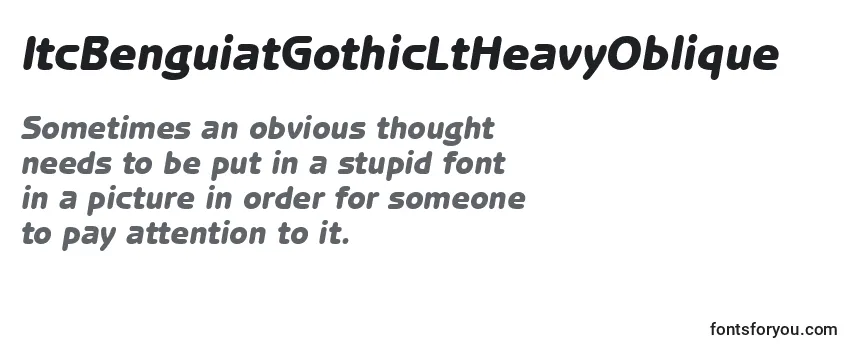 Review of the ItcBenguiatGothicLtHeavyOblique Font