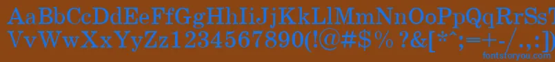 SchoolPlain.001.001 Font – Blue Fonts on Brown Background