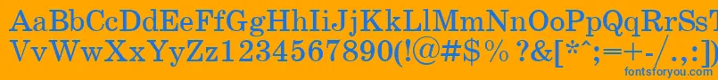 SchoolPlain.001.001 Font – Blue Fonts on Orange Background