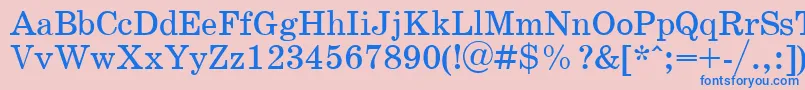 SchoolPlain.001.001 Font – Blue Fonts on Pink Background