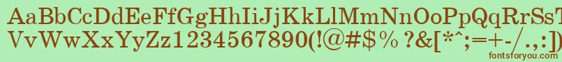 SchoolPlain.001.001 Font – Brown Fonts on Green Background