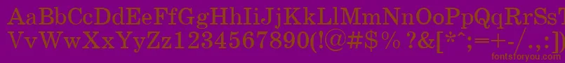 SchoolPlain.001.001 Font – Brown Fonts on Purple Background