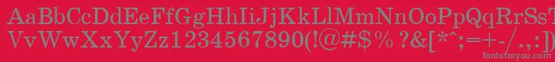 Czcionka SchoolPlain.001.001 – szare czcionki na czerwonym tle