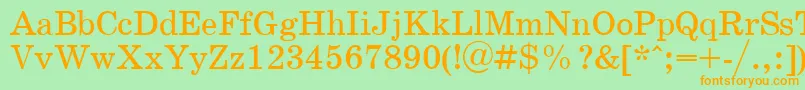 SchoolPlain.001.001 Font – Orange Fonts on Green Background