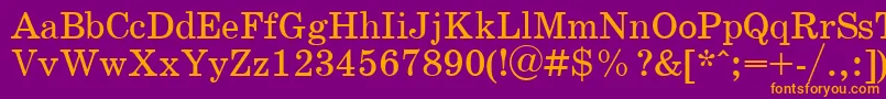 SchoolPlain.001.001 Font – Orange Fonts on Purple Background