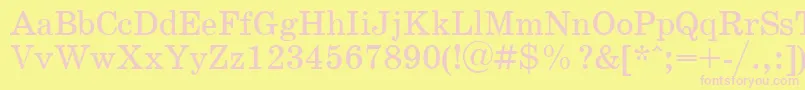 SchoolPlain.001.001 Font – Pink Fonts on Yellow Background