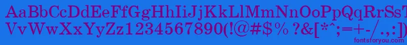 SchoolPlain.001.001 Font – Purple Fonts on Blue Background