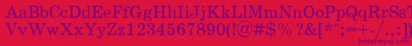 フォントSchoolPlain.001.001 – 赤い背景に紫のフォント