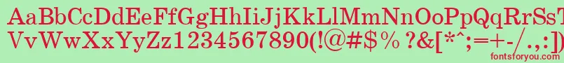 SchoolPlain.001.001 Font – Red Fonts on Green Background