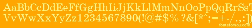 SchoolPlain.001.001 Font – Yellow Fonts on Orange Background