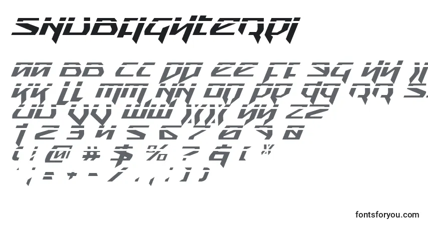 Czcionka Snubfighterpi – alfabet, cyfry, specjalne znaki
