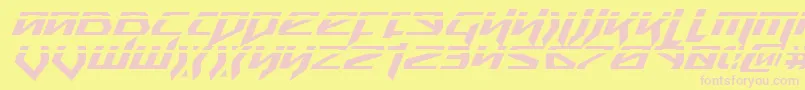 フォントSnubfighterpi – ピンクのフォント、黄色の背景