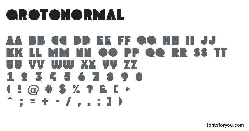 GrotoNormal-fontti – aakkoset, numerot, erikoismerkit