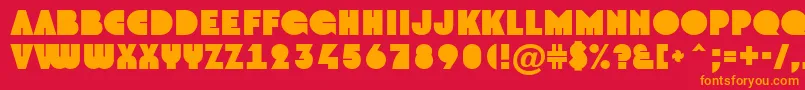 フォントGrotoNormal – 赤い背景にオレンジの文字