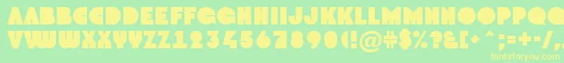 GrotoNormal-fontti – keltaiset fontit vihreällä taustalla