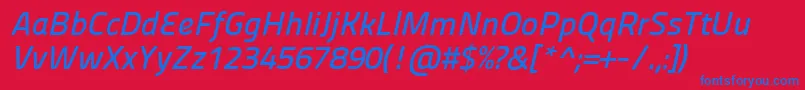 More about Panefresco600wtitalic Font Panefresco600wtitalic Font – Blue Fonts on Red Background