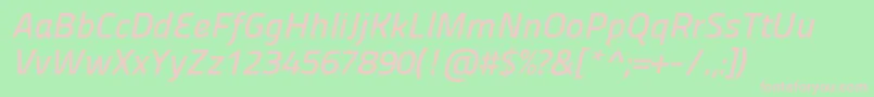 Panefresco600wtitalic Font – Pink Fonts on Green Background