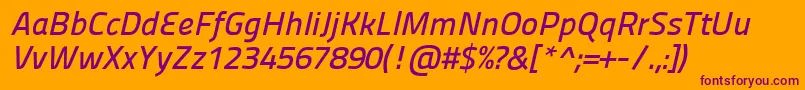 Panefresco600wtitalic Font – Purple Fonts on Orange Background