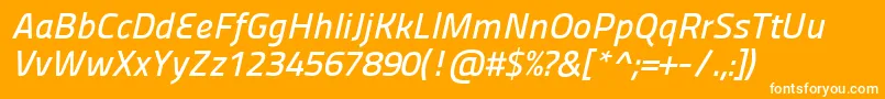 Panefresco600wtitalic Font – White Fonts on Orange Background