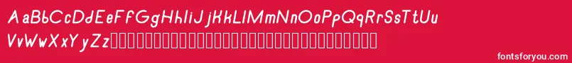 フォントRecinosscriptBolditalic – 赤い背景に白い文字