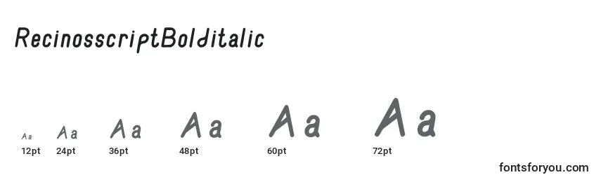 Размеры шрифта RecinosscriptBolditalic