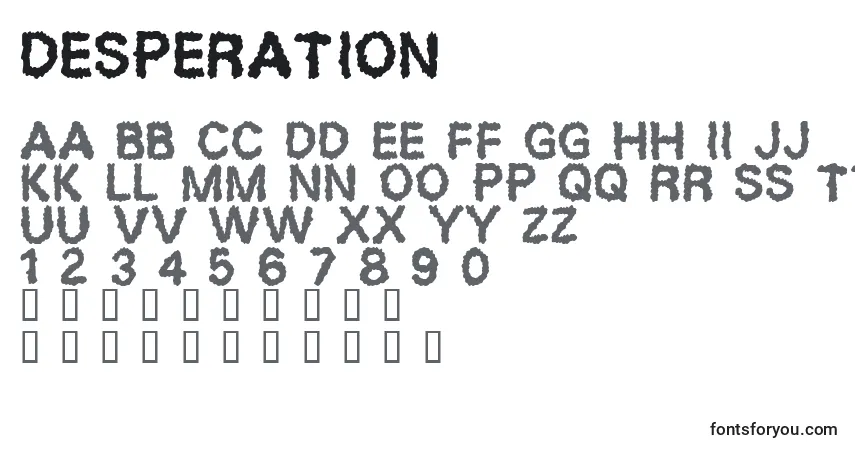 Шрифт Desperation – алфавит, цифры, специальные символы