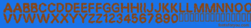 Desperation Font – Brown Fonts on Blue Background