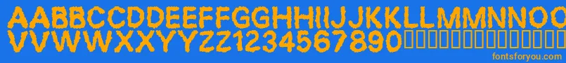 Desperation Font – Orange Fonts on Blue Background