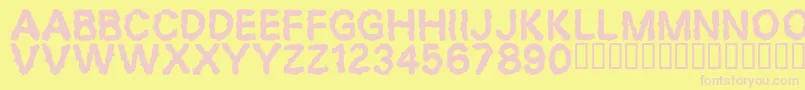 Desperation Font – Pink Fonts on Yellow Background