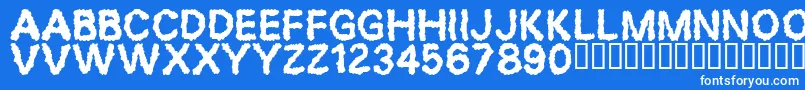 フォントDesperation – 青い背景に白い文字