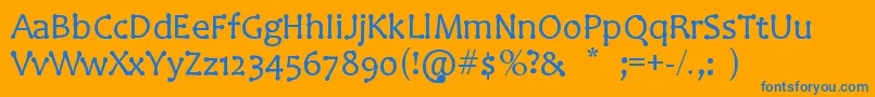 AuntyLilsDots Font – Blue Fonts on Orange Background
