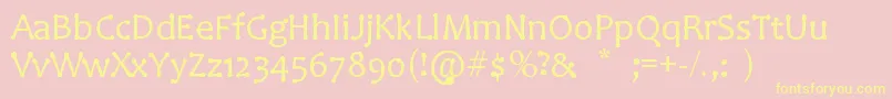 fuente AuntyLilsDots – Fuentes Amarillas Sobre Fondo Rosa