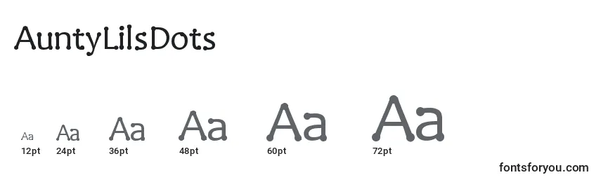AuntyLilsDots Font Sizes